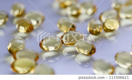 Tablets scattered on the table of the 113306621