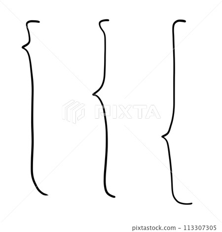 Hand-drawn braces black 113307305