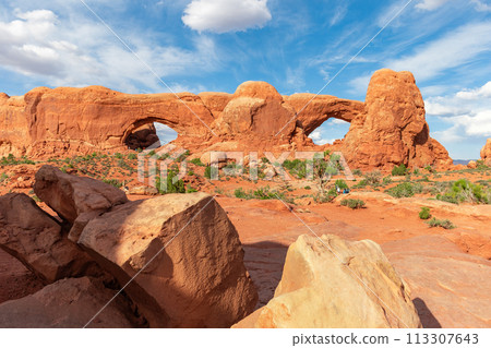 South and North Window Arch in Arches NP in Utah South and North Window Arch in Arches NP in Utah 113307643