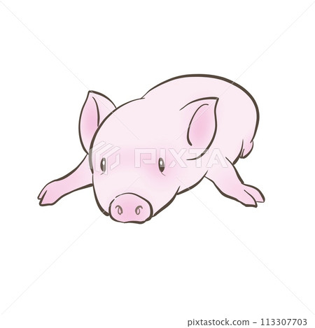 可愛的小豬插畫 可愛的小豬插畫 113307703