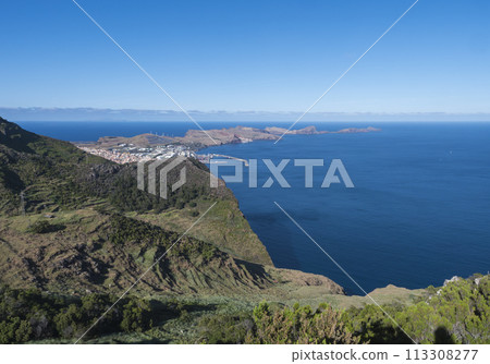 View of Ponta de Sao Lourenco and Island Ilheu da Cevada or Ilheu do Farol, the most easterly point on Madeira - seen from Pico do Facho Viewpoint, Madeira, Portugal View of Ponta de Sao Lourenco and Island Ilheu da Cevada or Ilheu do Farol, the most easterly point on Madeira - seen from Pico do Facho Viewpoint, Madeira, Portugal 113308277