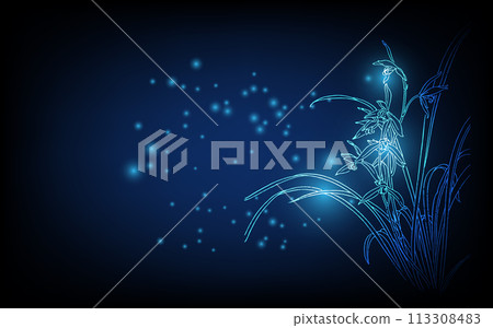 Banner with blue growing flowers. Low poly style design. minimalist flowers for decoration, digital business concept, futuristic digital innovation background vector illustration. Banner with blue growing flowers. Low poly style design. minimalist flowers for decoration, digital business concept, futuristic digital innovation background vector illustration. 113308483