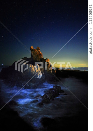 銫子地質公園的犬岩和星空 銫子地質公園的犬岩和星空 113308981