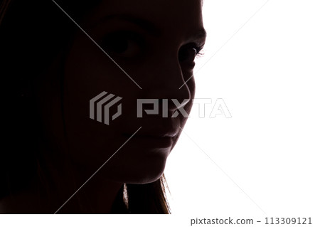 Silhouette of a young woman Silhouette of a young woman 113309121