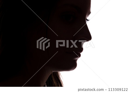 Silhouette of a young woman Silhouette of a young woman 113309122