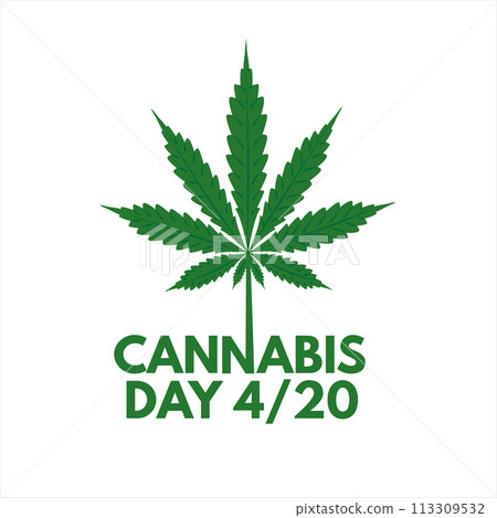 Cannabis day, 420 banner, greeting card, poster. Vector illustration, good for poster, flyer invitation or greeting card 113309532
