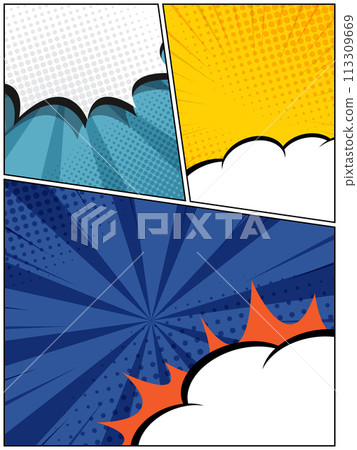 vertical abstract comic book, pop art cartoon layout template halftone dotted background vertical abstract comic book, pop art cartoon layout template halftone dotted background 113309669