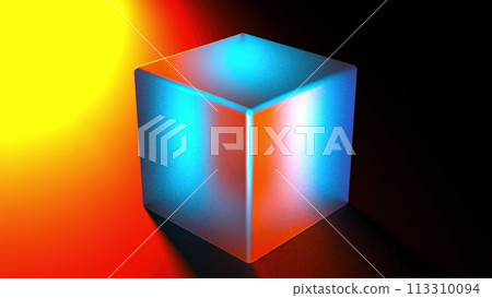 Orange and blue cube 113310094