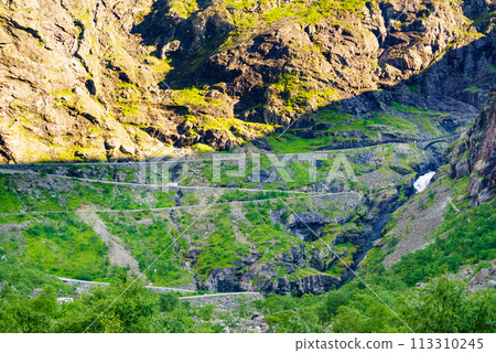 Trollstigen mountain road in Norway 113310245