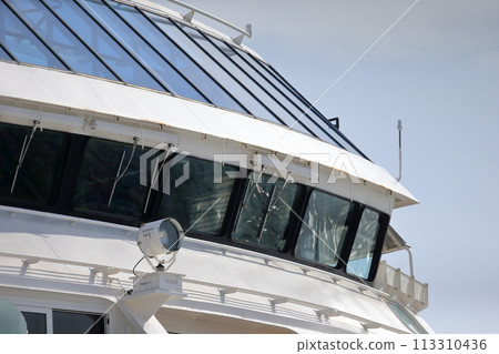 Large cruise ship at anchor (Tokyo International Cruise Terminal) 113310436