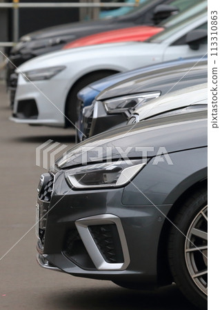 Imported cars lined up Imported cars lined up 113310863