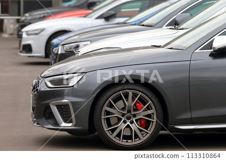 Imported cars lined up 113310864