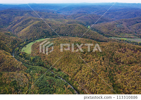 Colorful autumn mountain hills Colorful autumn mountain hills 113310886