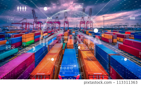 國際運輸和貨運路線在數位地球、數位運輸概念上可視化。 國際運輸和貨運路線在數位地球、數位運輸概念上可視化。 113311363