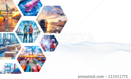 Global supply chain network concept. Global supply chain network concept. 113311775