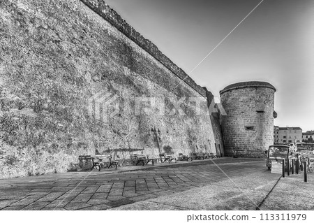 View over the historic ramparts in Alghero, Sardinia, Italy 113311979
