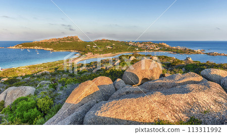 Aerial view of Capo Testa peninsula, in northern Sardinia, Italy Aerial view of Capo Testa peninsula, in northern Sardinia, Italy 113311992