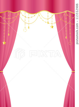 Pink curtain Pink curtain Pink curtain stage Vertical 113312986