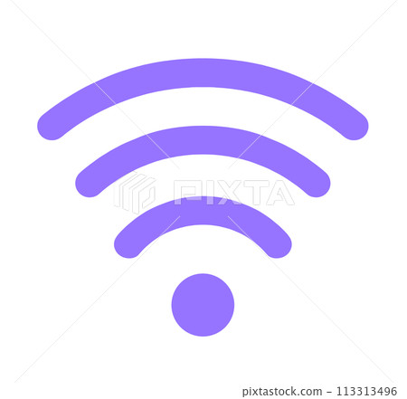 簡單的紫色 Wi-Fi 標記 113313496