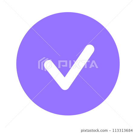 Simple purple check mark Simple purple check mark 113313684