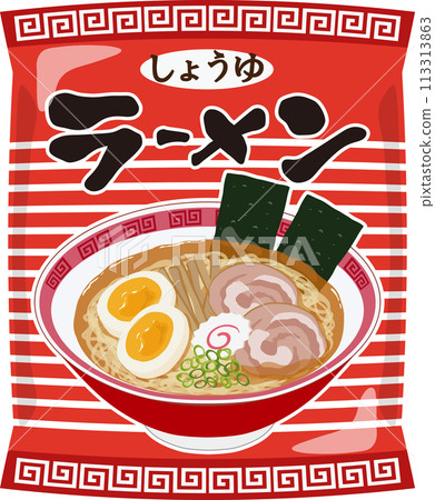 Packaged ramen with soy sauce Packaged ramen with soy sauce 113313863