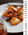 Bamboo shoot steak with peperon (vertical) 113314902