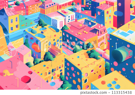 多彩的城市景觀圖-1 多彩的城市景觀圖-1 113315438