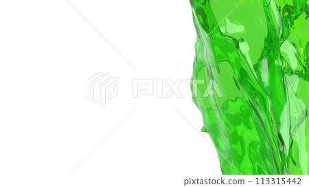 The Green splash  for health or water concept 3d rendering. 113315442