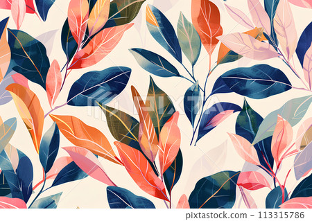 多彩的室內植物紋理 113315786