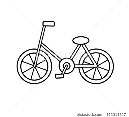 簡單的橫行自行車,線條清晰 簡單的橫行自行車,線條清晰 113315827