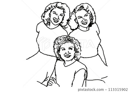 老女聲組,線描 老女聲組,線描 113315902