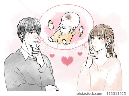 男人和女人都在考慮嬰兒 113315925