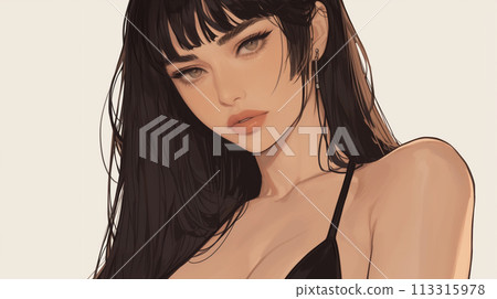 Illustration of an adult woman Illustration of an adult woman 113315978
