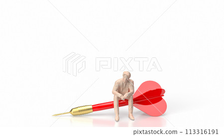 The red dart and man figure Business concept 3d rendering. 113316191