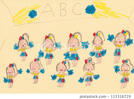 孩子畫的啦啦隊舞蹈圖 113316729