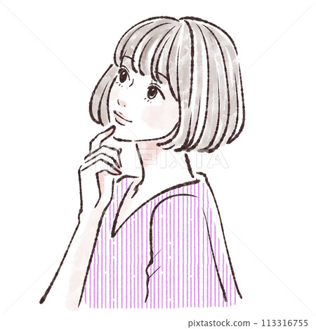 Illustration material of women and girls Illustration material of women and girls 113316755