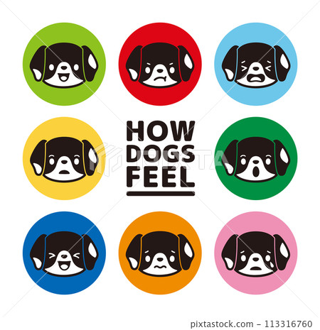 Cute beagle dog face silhouette icon set Cute beagle dog face silhouette icon set 113316760