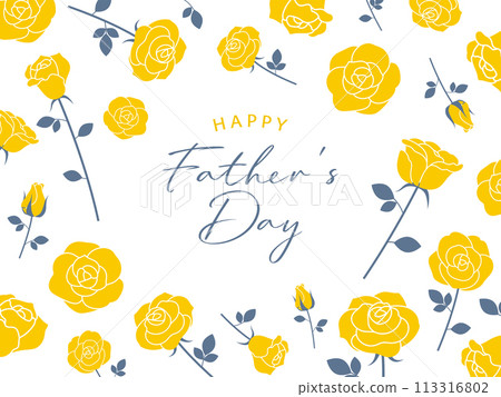 父親節橫幅與黃玫瑰設計_向量插圖 父親節橫幅與黃玫瑰設計_向量插圖 113316802