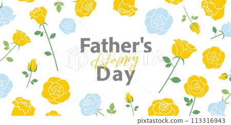 Father's Day banner with yellow rose design (2:1)_vector illustration Father's Day banner with yellow rose design (2:1)_vector illustration 113316943