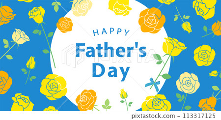 父親節橫幅玫瑰設計 (2:1)_向量插圖 父親節橫幅玫瑰設計 (2:1)_向量插圖 113317125