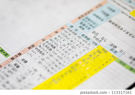 Health check results: General blood, uric acid 113317161