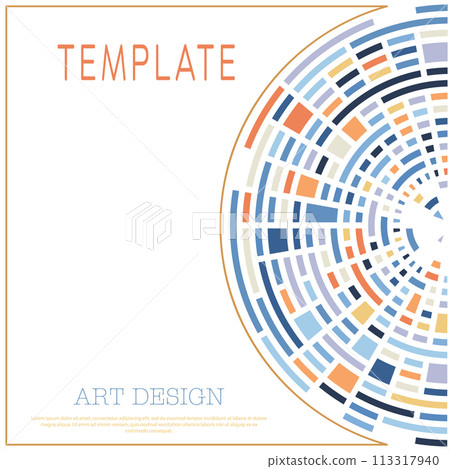 Geometric composition. Template for the design of title pages, covers, books, brochures, leaflets, posters, booklets. Layout of the interior and decoration ideas. Simple style 113317940