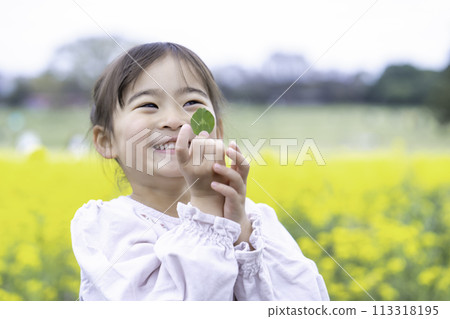 Girls playing in rape fields Girls playing in rape fields 113318195