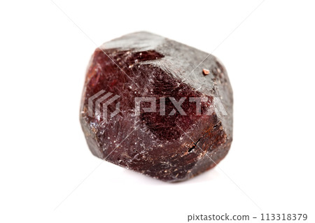 macro mineral stone Garnet, on a white background macro mineral stone Garnet, on a white background 113318379