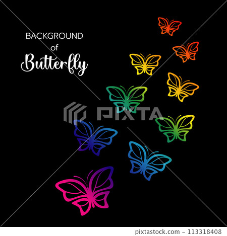 Background of butterfly flying  isolate vector illustration 113318408
