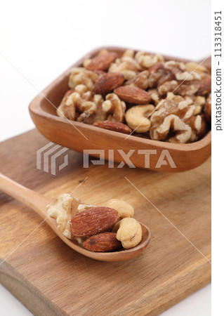 mixed nuts in a bowl mixed nuts in a bowl 113318451