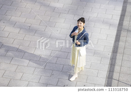 走在城市的一位小姐 113318750