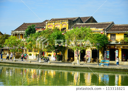 Beautiful street scenery of Hoi An, Vietnam, famous for its lanterns 113318821