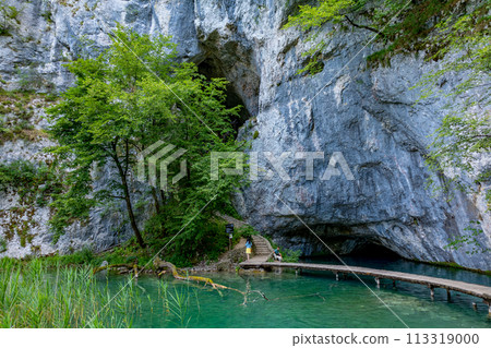 Plitvice Lakes, Croatia. Footpath for hiking. Plitvice Lakes National Park, Croatia 113319000