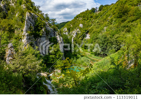 Plitvice Lakes, Croatia. Natural Waterfalls. Plitvice Lakes National Park, Croatia 113319011